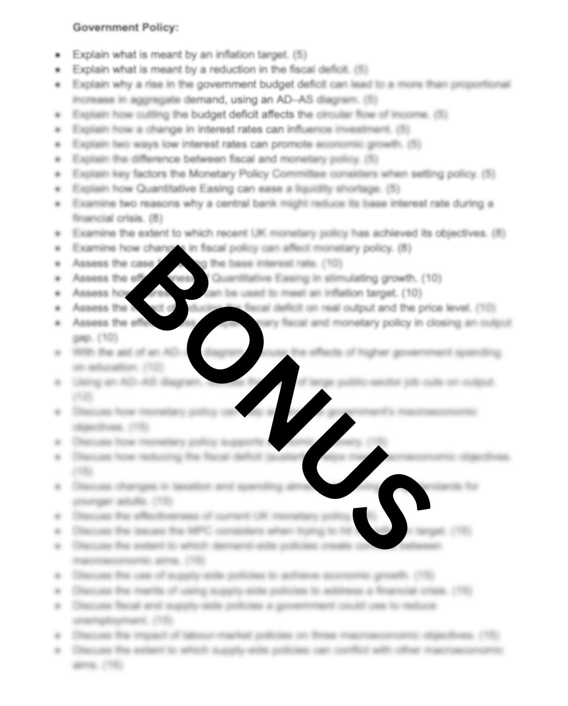 A Level Macroeconomics: Anki Flashcards + Bonus