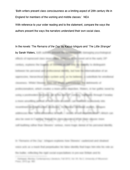 A Level English Literature: 60/60 Coursework Essay
